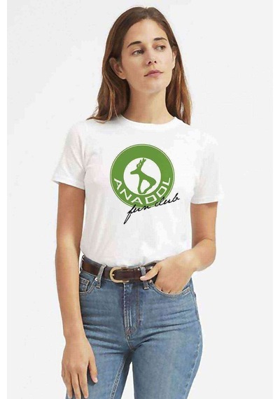 Anadol Fun Club Baskılı Beyaz Kadın Tshirt