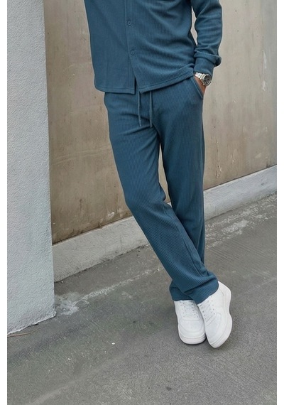 Vamos Fitilli Baggy Fit Pantolon İndigo