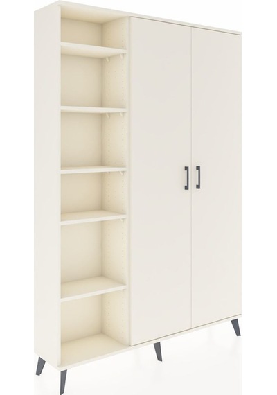 Arges Dolap 7 Raflı 2 Kapaklı Tek Askılı 132x30x195 Aytaşı-ay... Aytaşı