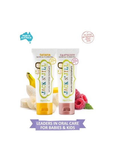 Jack N Jill Doğal Sertifikalı Diş Macunu - Muz & Ahududu 2x50g