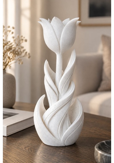 Spiral Lale Çiçeği Figürlü Dekoratif Biblo 56317781