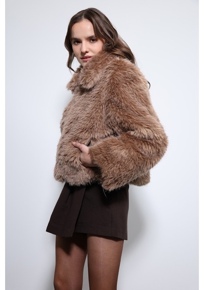 Antioch Peluş Görünümlü Mont Vizon