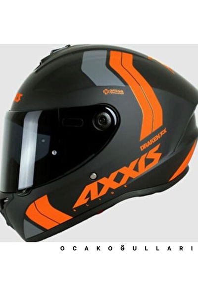Axxıs Draken S Slıde B4 Matt Fluor Orange Motorcu Turuncu - Siyah