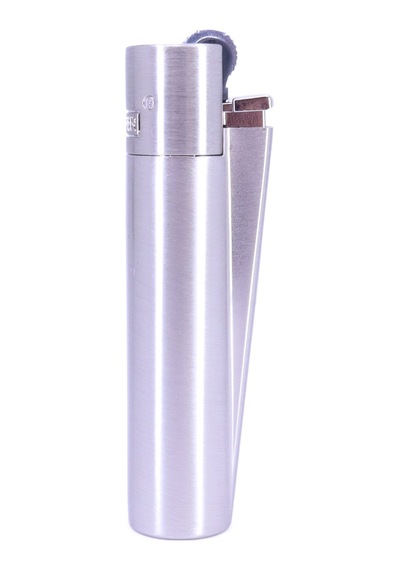 Clipper Özel Kutusunda Metal Çakmak - Mat Gümüş Brushed Silver