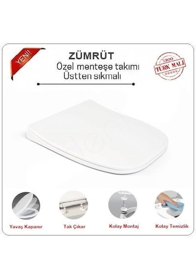 Nkp Slim Kare Yavaş Kapanır Klozet Kapağı Zümrüt
