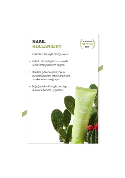 Cactox Gözenek Arındırıcı Sıkılaştırıcı Ferahlatıcı Yüz Temizleme Jeli 120ml