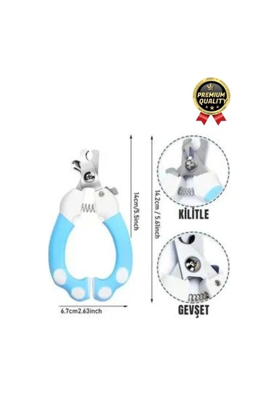 Premium Çelik Uçlu Güvenlik Kelepçeli Kilitli Kedi Köpek Evcil Hayvan Tırnak Makası Ve Törpü Seti