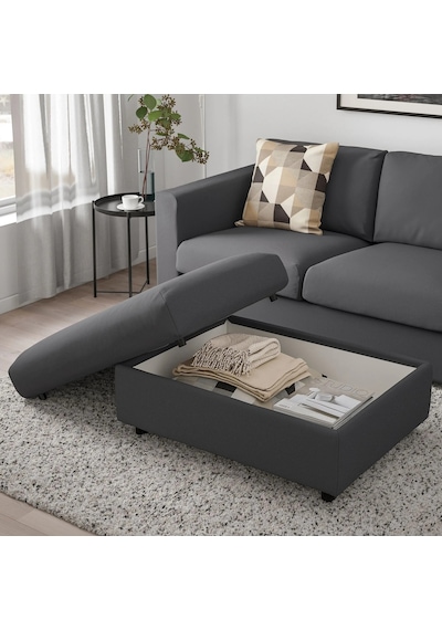 Ikea Gri Şık Kanepe - Saklama Gözlü Puf