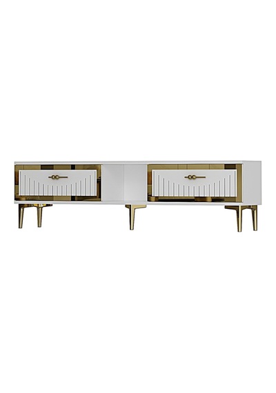 Tsa1503bg - Tunatv150 Tv Stand, Tv Sehpası Beyaz-gold 150cm Beyaz-gold