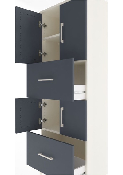 Arges Dolap 3 Raflı 2 Çekmeceli 4 Kapaklı 60x30x163 Aytaşı-antrasit Aytası
