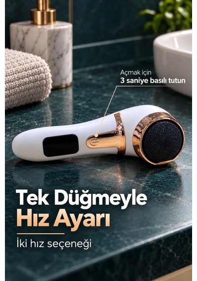 İki Hız Ayarlı Şarjlı Elektrikli Ayak Törpüsü - Lisinya