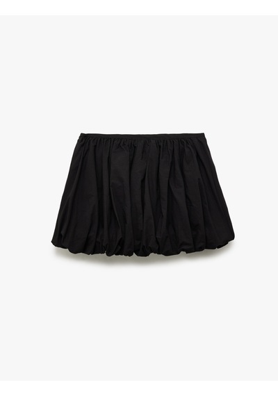 Koton Pamuklu Beli Lastikli Oversize Balon Mini Etek Siyah 5sal70034ıw Siyah