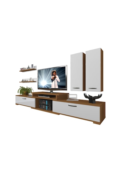 Decoraktiv Flex 5d Mdf Tv Ünitesi Tv Sehpası Ceviz - Beyaz