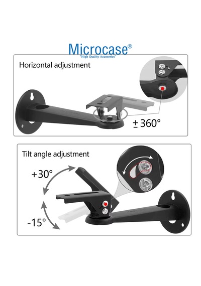 Microcase Metal Döner Başlıklı Cctv Kamera Projeksiyon Duvara Monte Askı Aparatı - Al5283