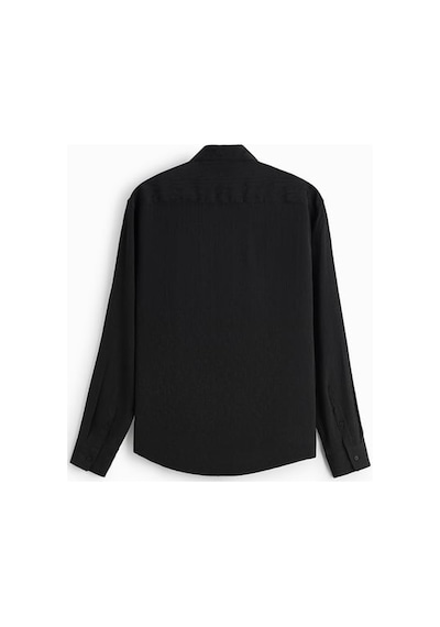 Zara Geometrik Jakarlı Gömlek 4127-299 Siyah