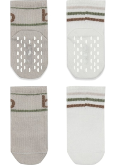 Erturkstore Penye Kaymaz Soket Çorap 2li 10144 Taş Ekru Çok Renkli