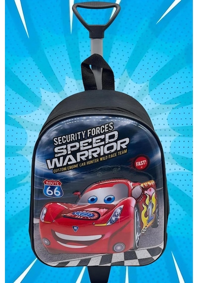 Tezzgelsin Ana Sınıfı Kreş Cars Speed Mcqueen 5d Kabartmalı Çekçekli Tekerli Sırt Çantası Ve Okul Çantası Çok  Renkli