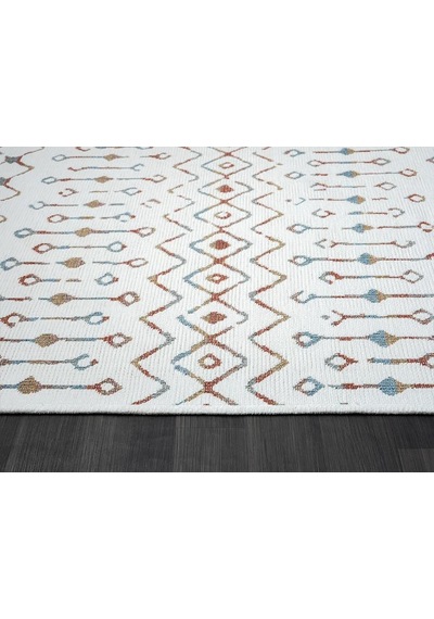 Lenda Ld002a Gri Kilim Renkli Detaylı Ince Antialerjik Kaymaz Taban Makinada Yıkanabilir Salon Halı-101 Renklı