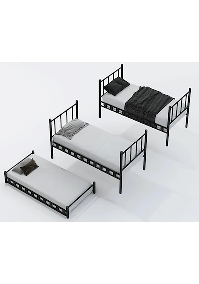 Zambak Yavrulu Genç Çocuk Odası Metal Ranza Ve Karyola - 90 X 190 Cm - Siyah 90 x 190 CM Zambak Yavrulu Genç Çocuk Odası Metal Ranza Ve Karyola - 90 X 190 Cm - Siyah 90 x 190 CM