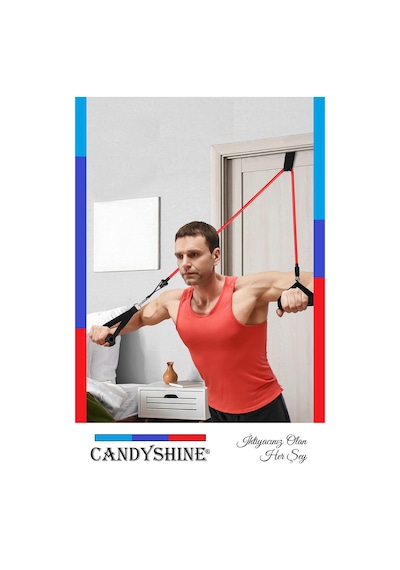 Candyshine 10 Parça Kondisyon Kardiyo Fitness Egzersiz Direnç Lastiği Çok Renkli