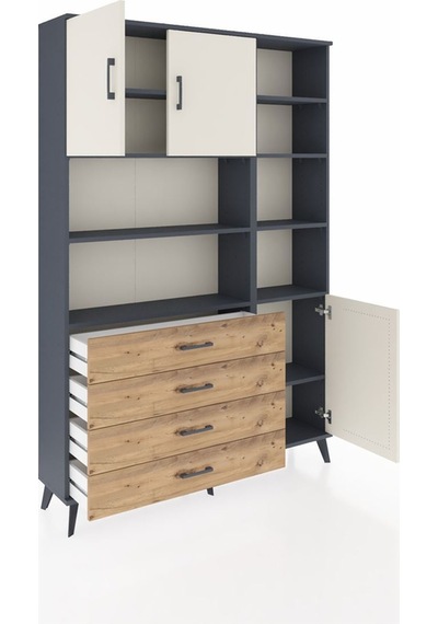 Arges Dolap 9 Raflı 4 Çekmeceli 3 Kapaklı 132x30x195 Antrasit-aytaşı/çam Aytası/atlas Çam Arges Dolap 9 Raflı 4 Çekmeceli 3 Kapaklı 132x30x195 Antrasit-aytaşı/çam Aytası/atlas Çam