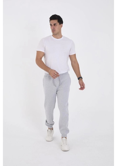 Erkek Kışlık Üç İplik Lastikli Eşofman Pantolon - Gri