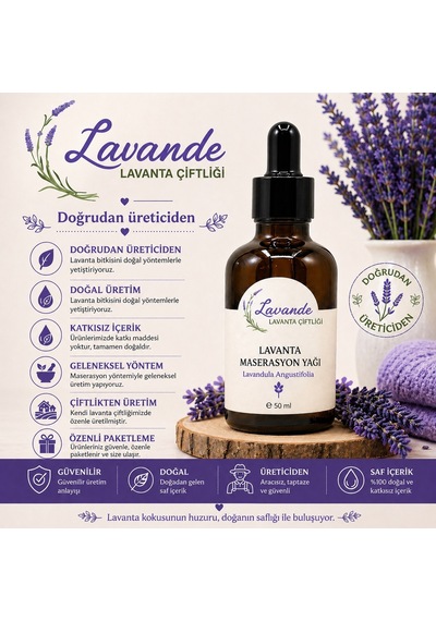 Lavande Lavanta Çiftliği Lavanta Maserasyon Masaj Yağı 50 ML