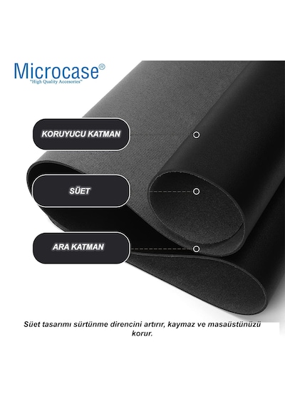 Microcase Deri Mouse Pad Laptop Bilgisayar Geniş Masa Matı 80x40 Al3023 Kırmızı