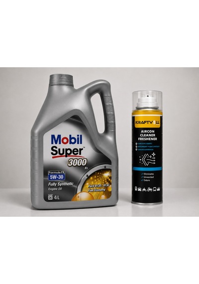 Mobil Süper 3000 X1 FE 5W-30 Motor Yağı 4 L + Klima Bombası 200 ML