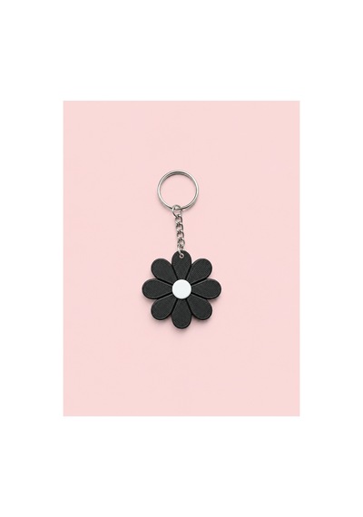 Tarzınıseç 3d Siyah Papatya Anahtarlık Charm 2'li Set