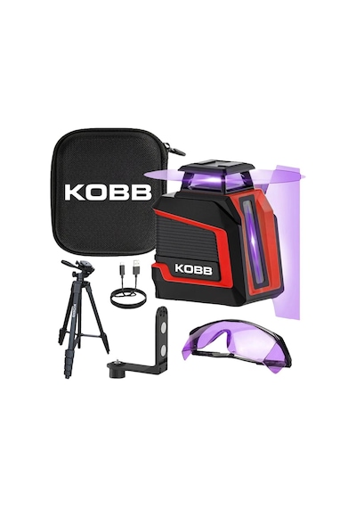 Kobb Kbl30p 3.7v Li-ion Yatay 360 Ve Dikey Otomatik Hizalamalı Mor Işık Profesyonel Lazer+tripod