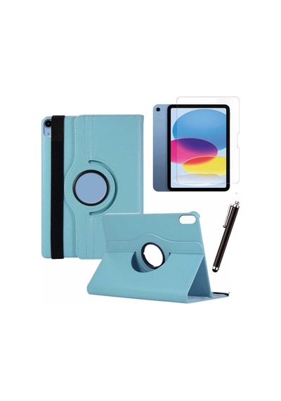 Apple Uyumlu iPad 10. Nesil A16 109 İnç Tablet Kılıfı Cam Kalem Set Kapaklı Kılıf
