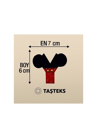 Taşlı Ütülenebilen Veya Sticker Olarak Kullanılabilen ' Mickey Y ' Harfi