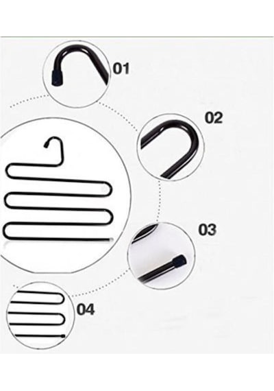 Askı 5 Katlı Metal Dolap Içi Pantolon Bluz Elbise Eşarp Şal Atkı Fular Havlu Askısı Yer Kaplamayan P Diğer