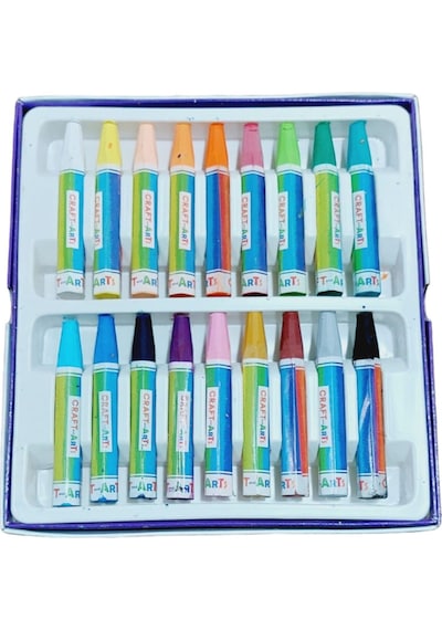 18 Renk Pastel Boya Karton Kutu Stok Fazlası