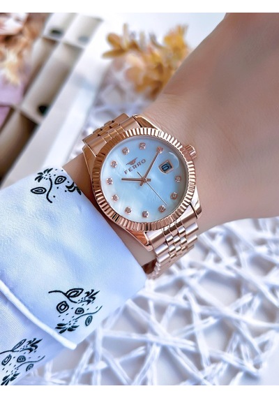 Ferro Rose Gold Renk 3 Atm Suya Dayanıklı Çelik Kordon Özel Tasarım Kadın Kol Saati Bmn.8a2112fe
