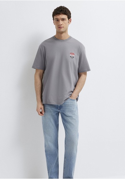 Mavi - Mavi Jeans Baskılı Gri Tişört 0613599-85550