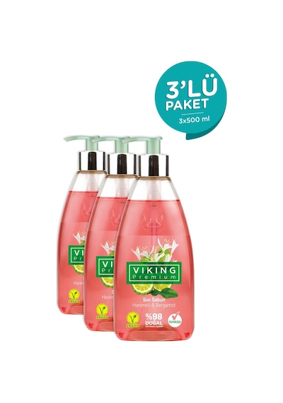 Viking Premium Hanımeli & Bergamot Sıvı Sabun 3 x 500 ML