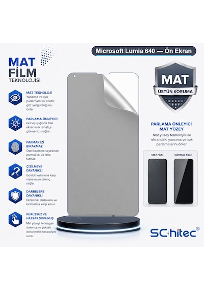 Microsoft Lumia 640 Uyumlu Ön Yüzey Mat Hidrojel Ekran Koruyucu
