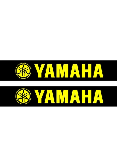 Yamaha Motorcu Boru Sticker Set Sarı