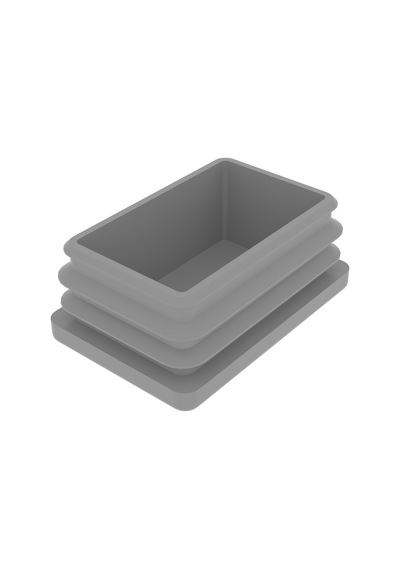 Cateksss 40x60 Mm Profil İçin Kademeli İçe Geçme Profil Tapası, Profil Kapak, Profil Tapa Gri Ral7035 - 15 Li Paket