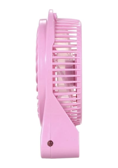 Masaüstü Pili Fan Vantilatör Kademeli Usb Girişli Pembe