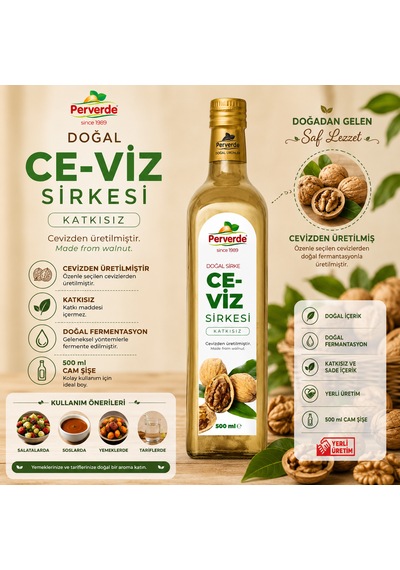 Doğal Ceviz Sirkesi 500 Ml Katkısız