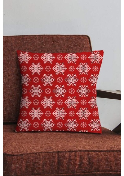 Kırmızı Christmas Çift Taraflı Yastık Kırlent Kılıfı Krl1062n11