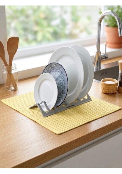 Mucit Home Ultra Emici Tabaklık Standlı Mikrofiber Bulaşık Altlığı Bezi Kurutma Matı 38 49 Cm Karışık