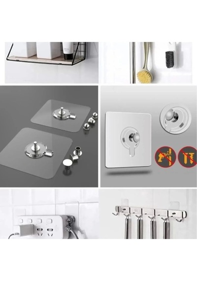 4 Adet Yapışkan Çerçeve Resim Askısı Yapışkanlı Askı Paslanmaz Çelik Mutfak Banyo Ev Duvar Dekoru Çi Diğer