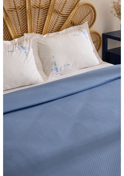 Karaca Home Ardelle Çift Kişilik %100 Pamuk Pike Takımı Mavi