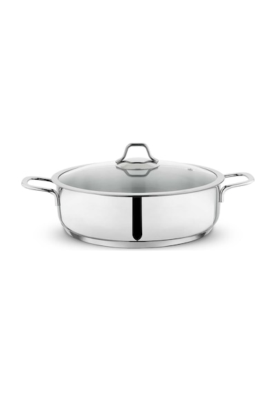 Schafer Held Çelik Basık Tencere-28 CM-2 Parça-Inox