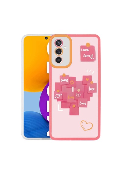 Zore Samsung Galaxy Uyumlu M52 Kılıf Omsy M-fit Desenli Kapak - Heart No6