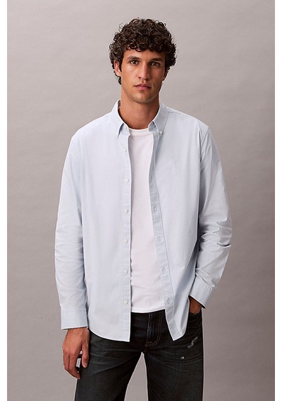 Calvin Klein Erkek Regular Fit Düğmeli Yaka Oxford Gömlek - Açık Mavi Plein Air